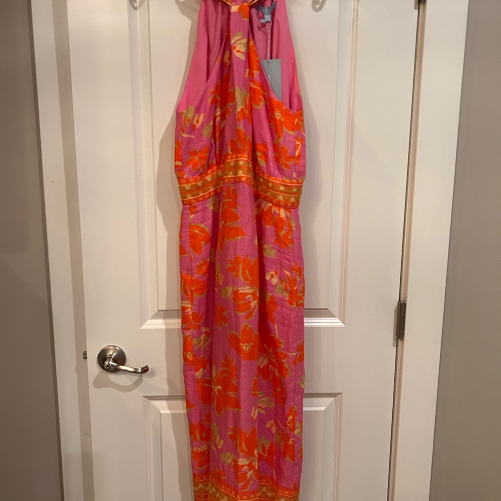 ANTONIO MELANI Pink and Orange Floral Dress
